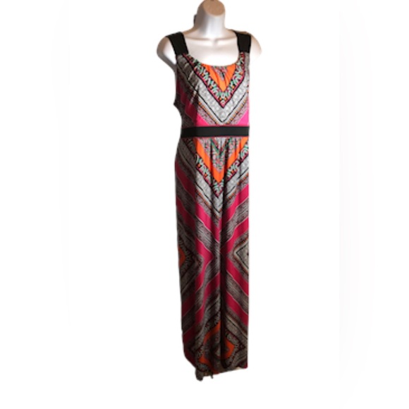 CATHERINES - Women’s Plus Pink/Black Sleeveless Maxi Dress -‎ Size 0X - Picture 1 of 9